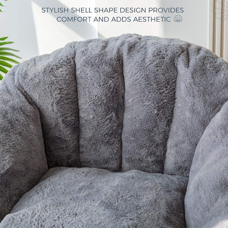 Giant Bean Bag Chair,Shell-Shaped Oversized Bean Bag Chair with Fille