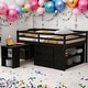 preview thumbnail 21 of 55, Modern Full Size Loft Bed With Retractable Writing Desk,3 Drawers,Storage Stairs and Shelves