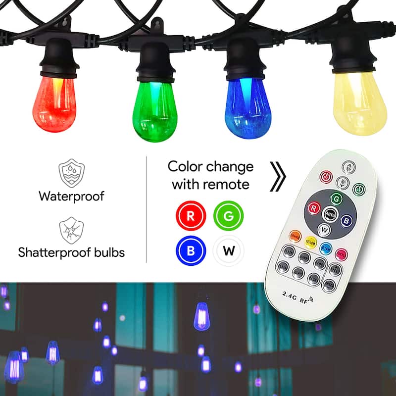 LEDPAX 24-Light 48 ft. Indoor and Outdoor LED String Light, Changing Color Lights - 48 Foot - 48 Foot