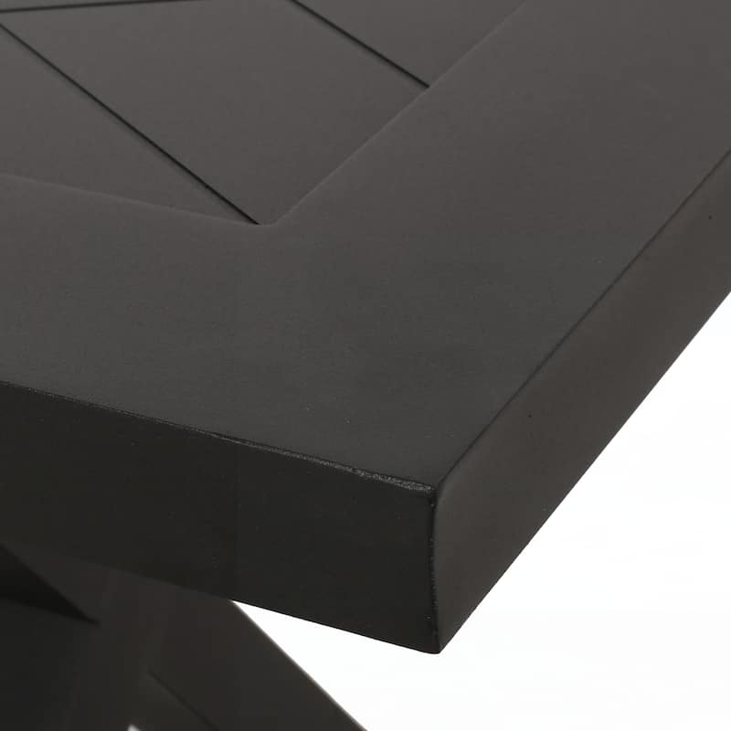 Outdoor Dining Bench, Antique Matte Black