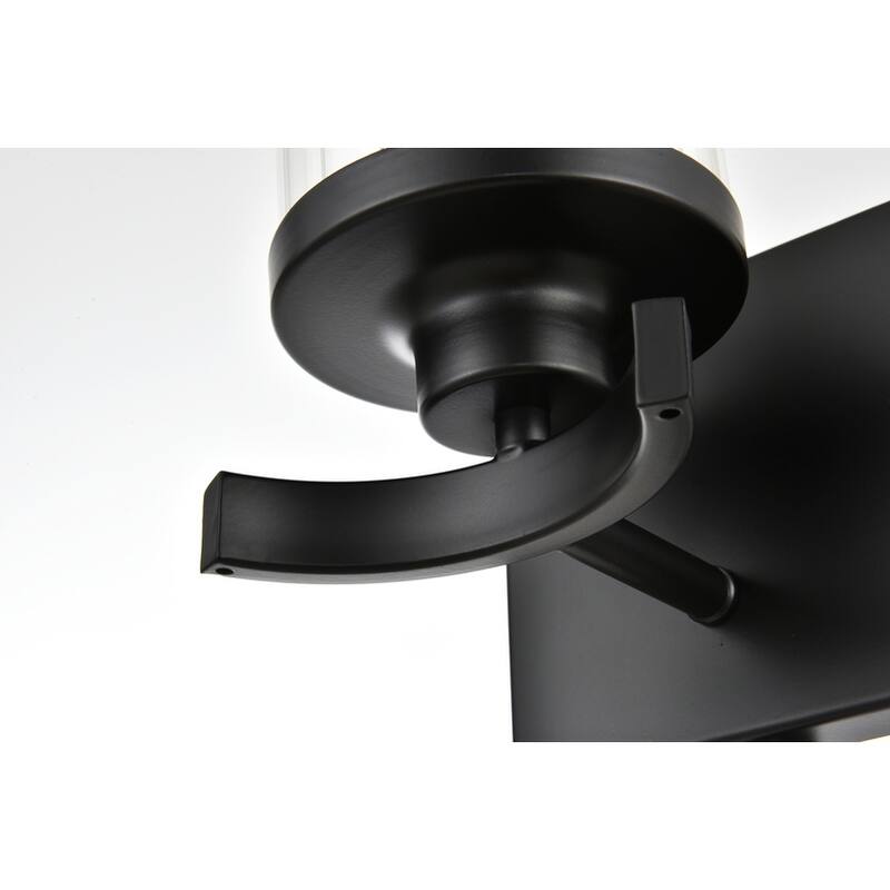 Silvia 1 Light Black and Clear Bath Sconce