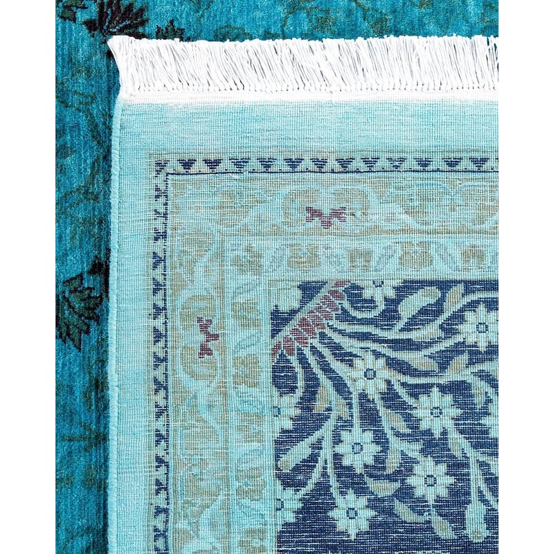 Overdyed, One-of-a-Kind Hand-Knotted Area Rug - Blue - 8' 1" x 10' 2"