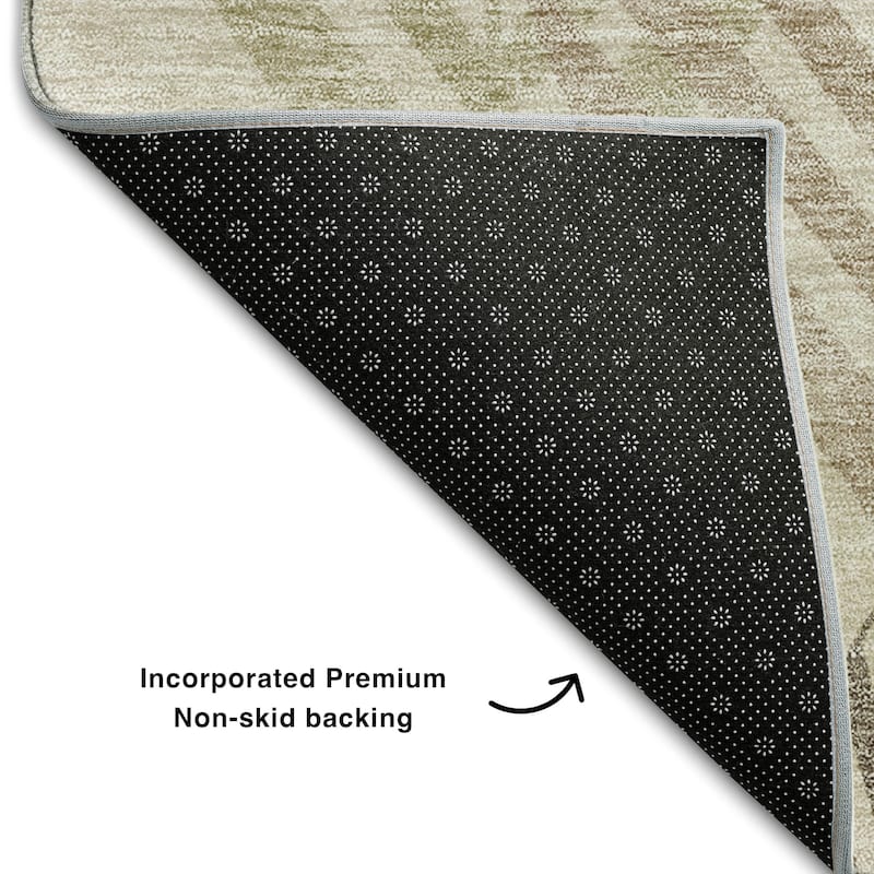 Premium Washable Super Soft Farmhouse Leaves Mayfield Rug