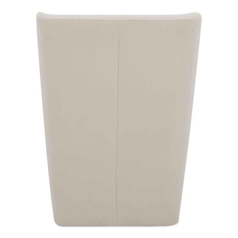 NADAAL STUDIOS Zadie Rolling Dining Chair, 360° Swivel, Polyester Upholstery, High-Density Foam Cushioning, Cream