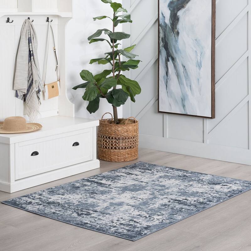 Linx Industrial Abstract Indoor Area Rug - 3'11'' x 5'3'' - Gray