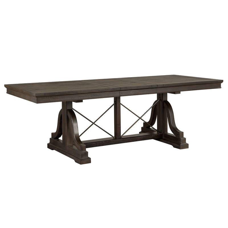 Magnussen Home Westley Falls Graphite Extendable Trestle Dining Table - 38''W x 72''D x 30''H