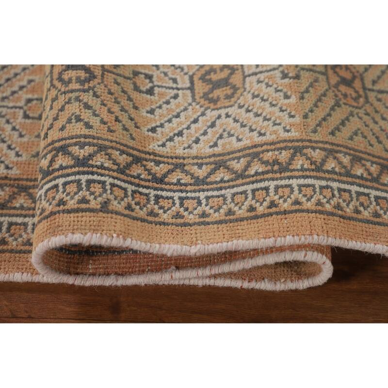 Geometric Bokhara Oriental Rug Handmade Wool Carpet - 6'6"x 9'7"