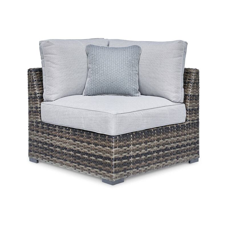 Signature Design by Ashley Harbor Court Gray Corner with Cushion, Set of 2 - 69"W x 34"D x 34"H