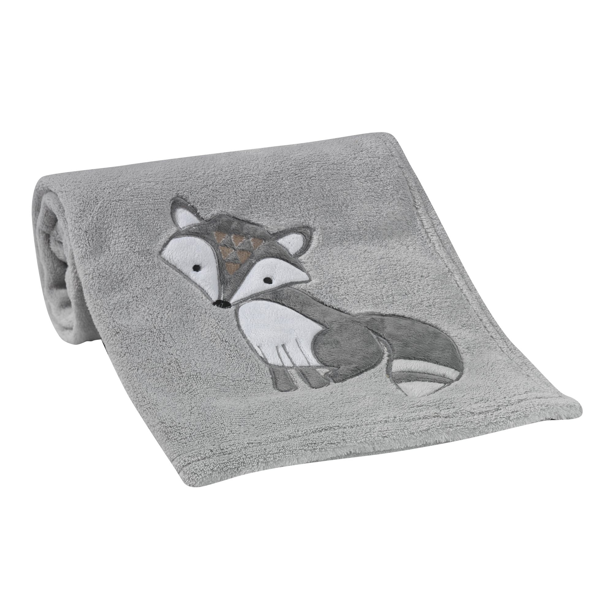 Bedtime Originals Little Rascals Gray Fox Soft Baby Blanket Overstock 23613525