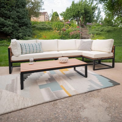 Middlebrook Hampton 4-Piece Outdoor Sectional and Coffee Table