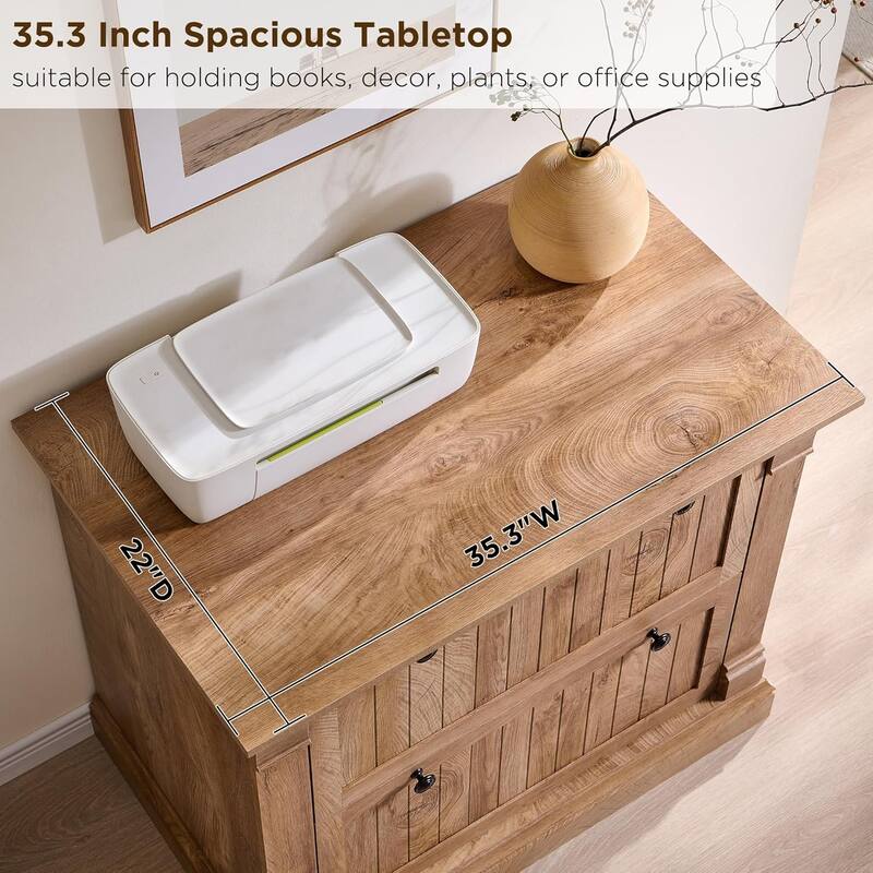 Farmhouse File Cabinet, Wood Lateral Filing Cabinet, Storage Cabinet