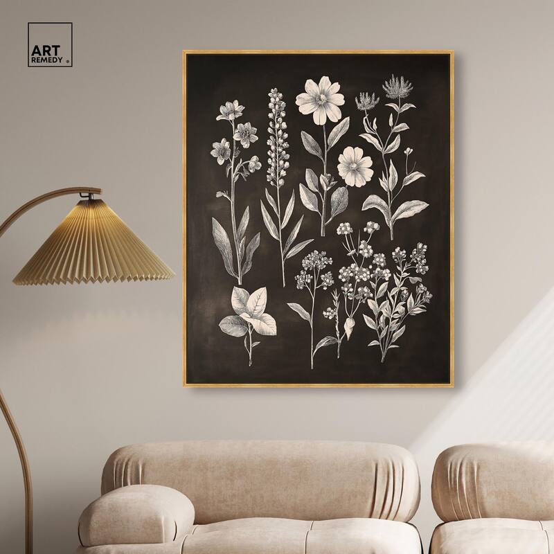 Herbarium on Dark Canvas by Art Remedy
