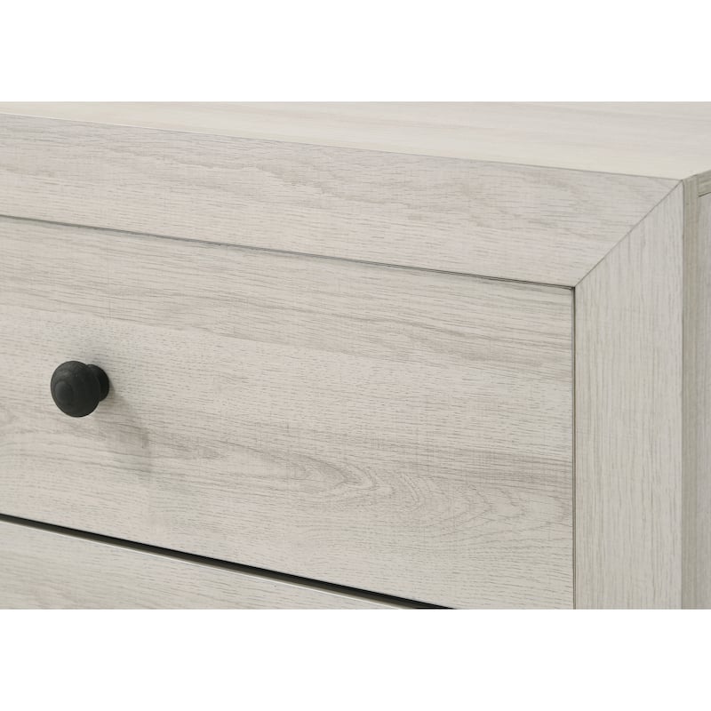 1pc Rustic Two Drawers Storage Nightstand White Wash Finish Wooden Bedroom Furniture