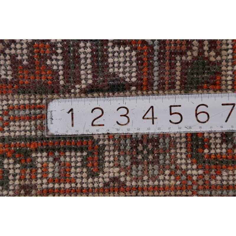 Hand Knotted Oriental 100% Wool Carpet Traditional Geometric Navy Blue & Blues Heriz (serapi) Runner Rug - 8' 4'' X 2' 6''