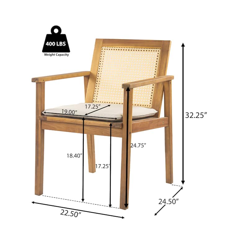 Christopher Knight Home - Preston Stylish and Durable Outdoor Dining Chairs with Cushions, Set of 2