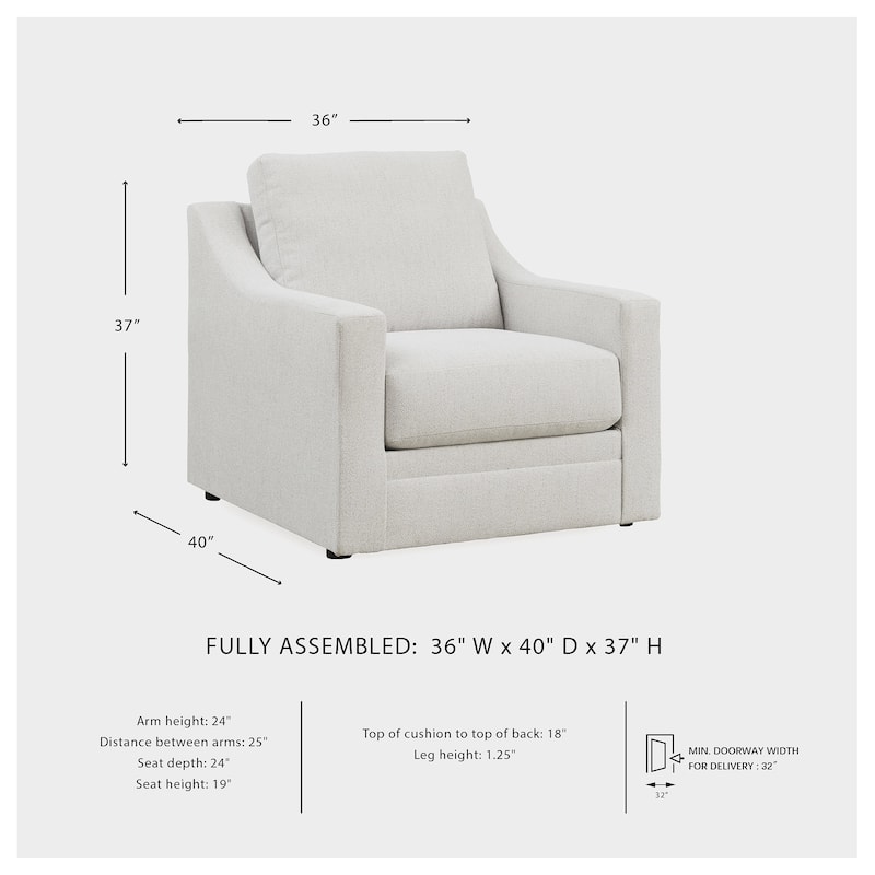 Signature Design by Ashley Maitelynn White Chair - 36"W x 40"D x 37"H
