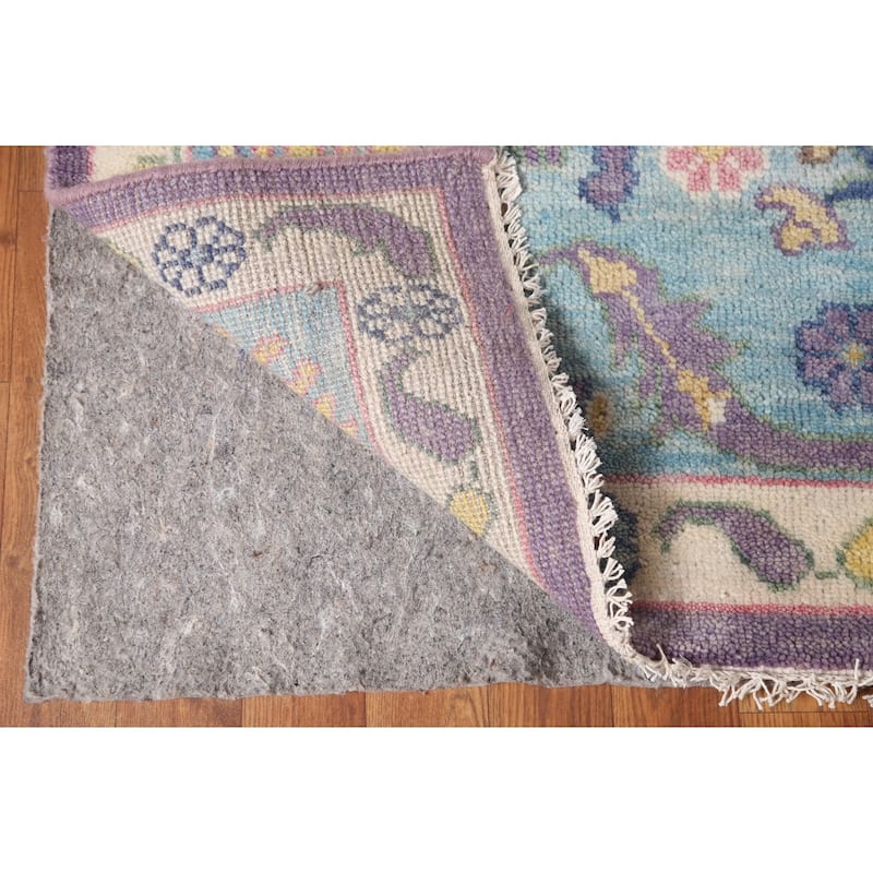 Purple Floral Oushak Indian Area Rug Handmade Wool Carpet - 8'10"x 11'8"