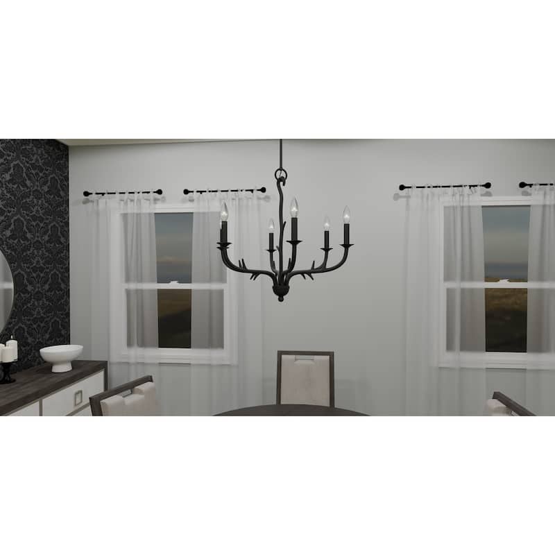 Oakley 6-Light Earth Black Chandelier