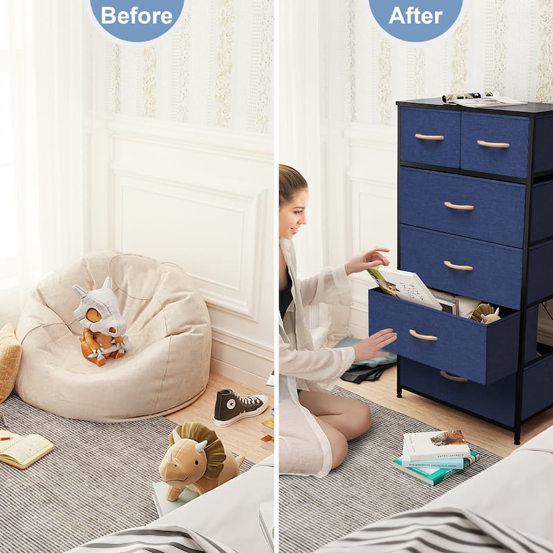 6-drawer Chest Vertical Dresser Storage Tower by Crestlive Products