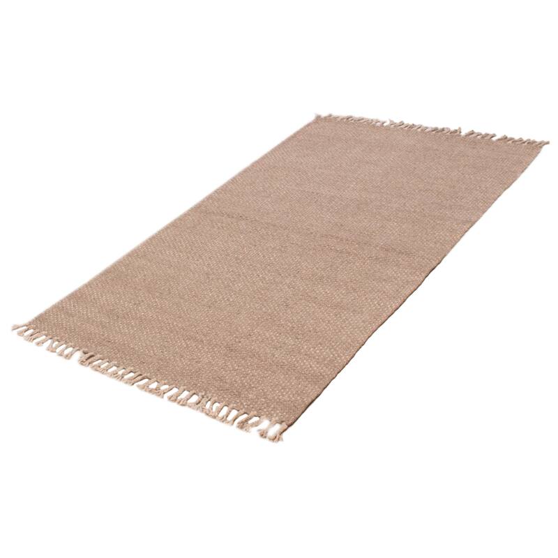 ECARPETGALLERY Braid weave Sienna Taupe Wool Rug - 5'0 x 8'2