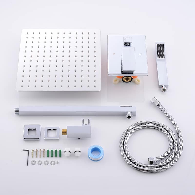 Complete Shower System with Rainfall Shower Head and Handheld Shower