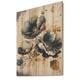 Designart 'Navy Blue And Gold Poppy Flowers II' Floral Poppy Wood Wall ...