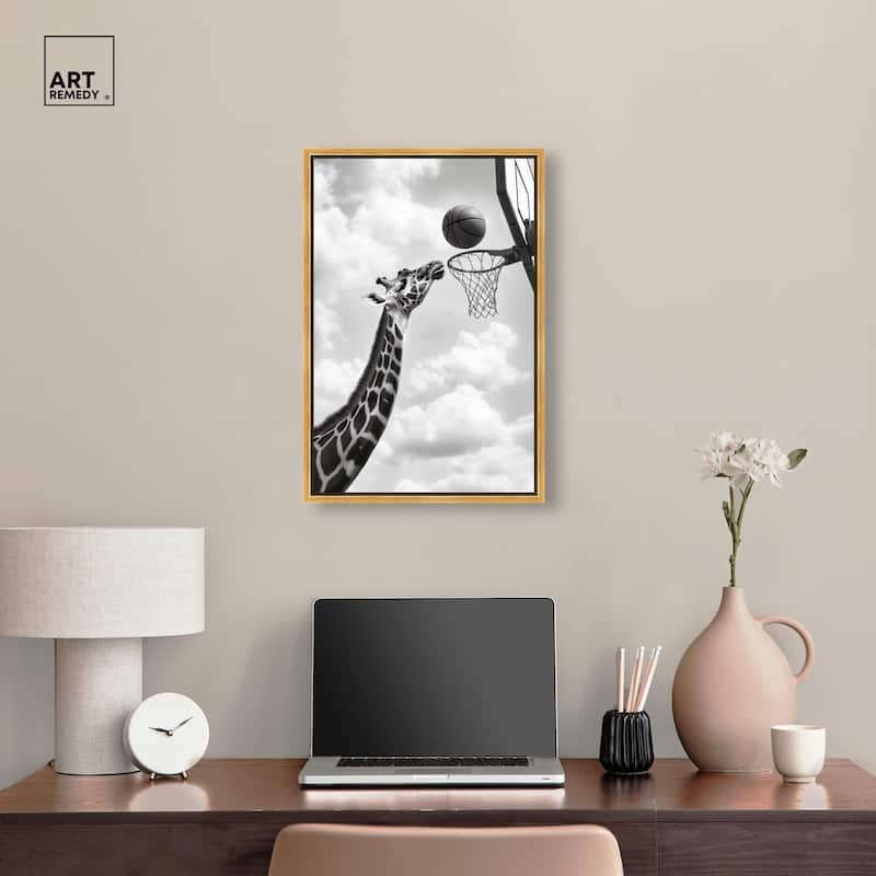 Giraffe Hoops Canvas by Art Remedy