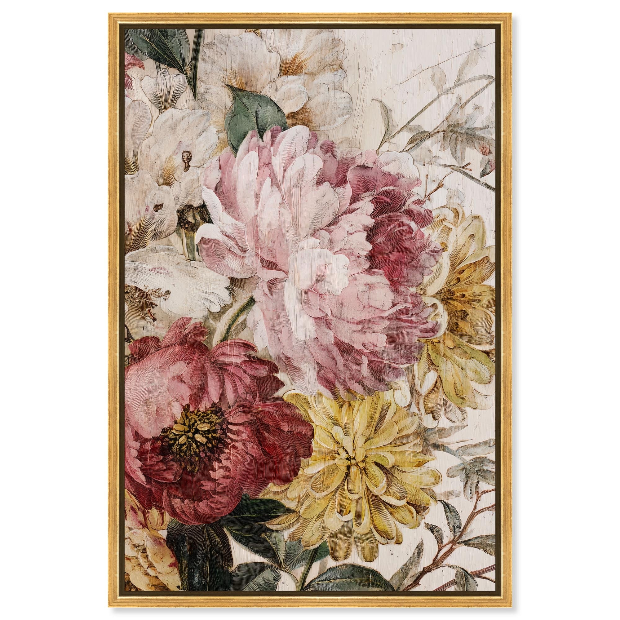 Vintage Floral II Wall Art Framed Canvas Print by Art Remedy