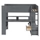 preview thumbnail 8 of 16, Twin/Full Size Loft Bed Frame with Desk,LED Light and Charging Station