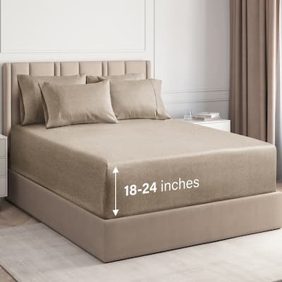 CGK Linens 6 Piece Extra Deep Pocket Microfiber Hotel Luxury Bed Sheets Set