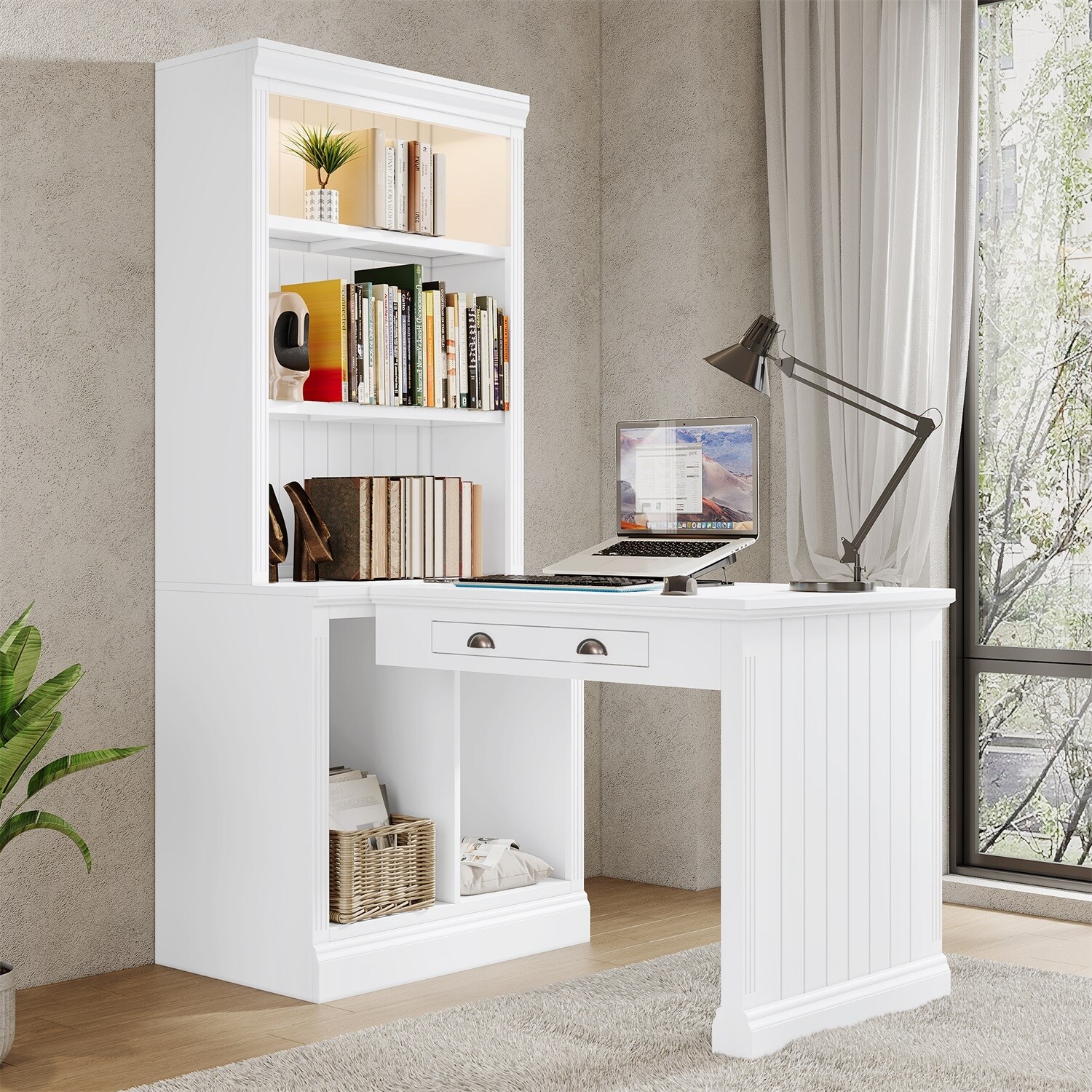 Merax large glass computer desk discount