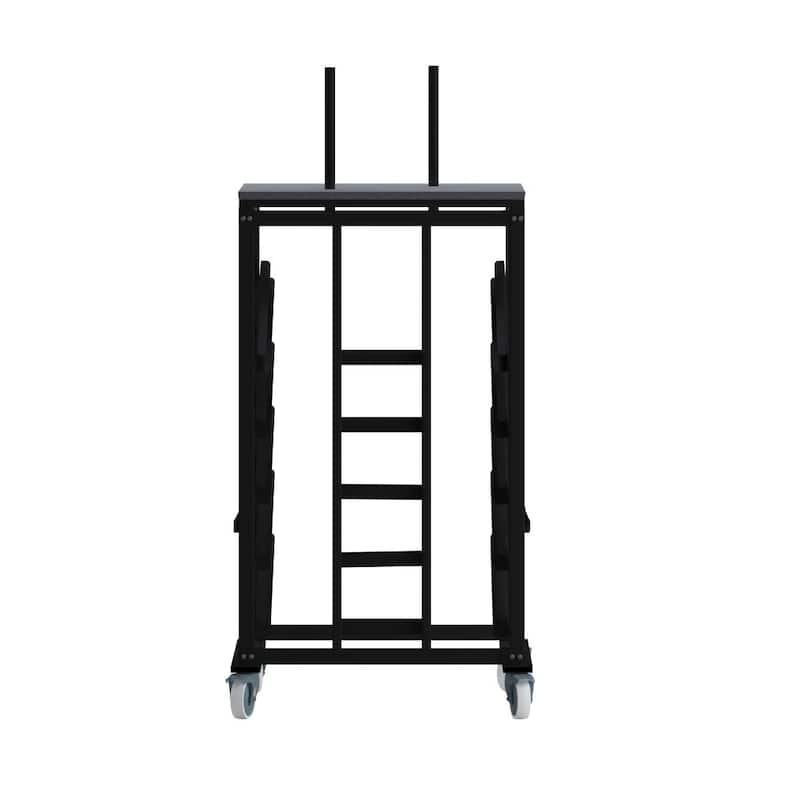 Cocktail Table Dolly with Sloped Shelves for 30" Round Tables - 34.5"W x 28.75"D x 62.5" - 79.5"H