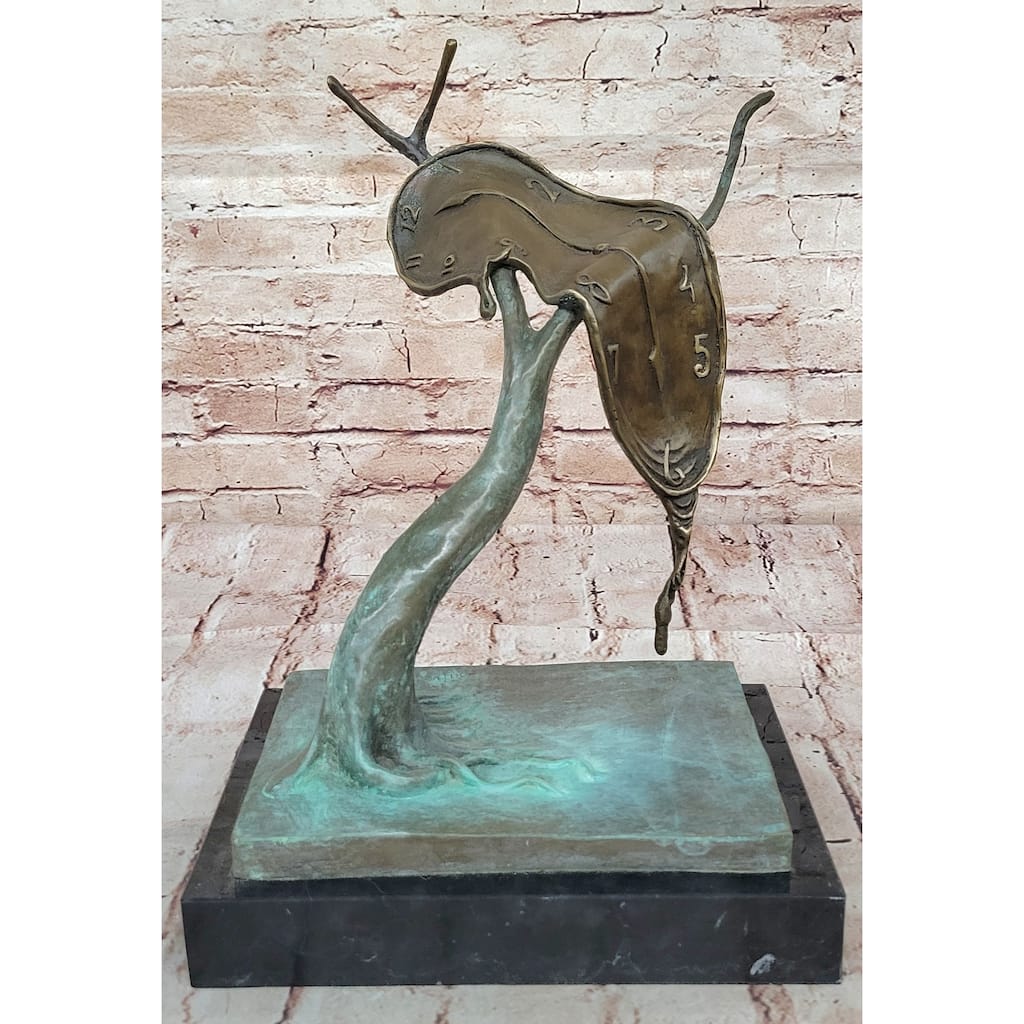 The Persistence Of Memory Melting Clock By Salvador Dali Bronze Statue Sculpture Decor