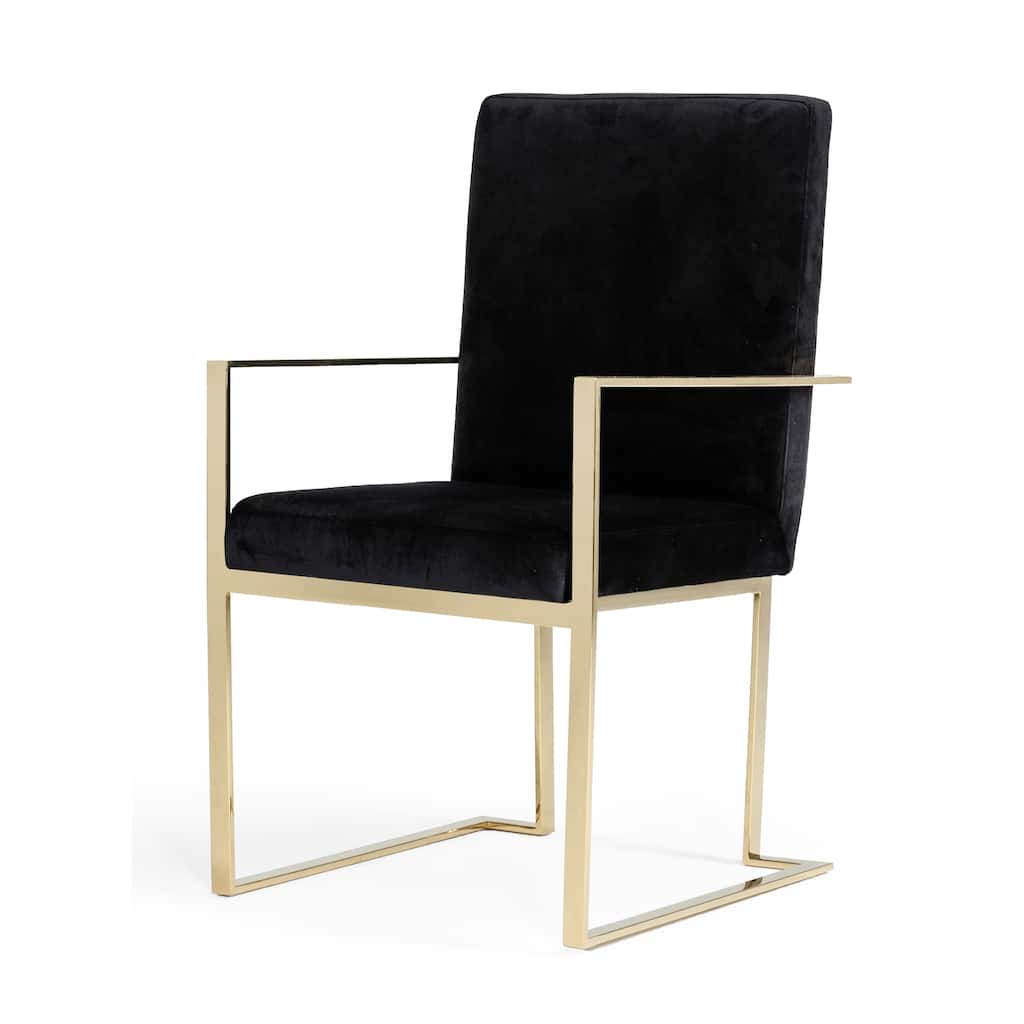 Modrest Fowler Modern Black Velvet Dining Chair