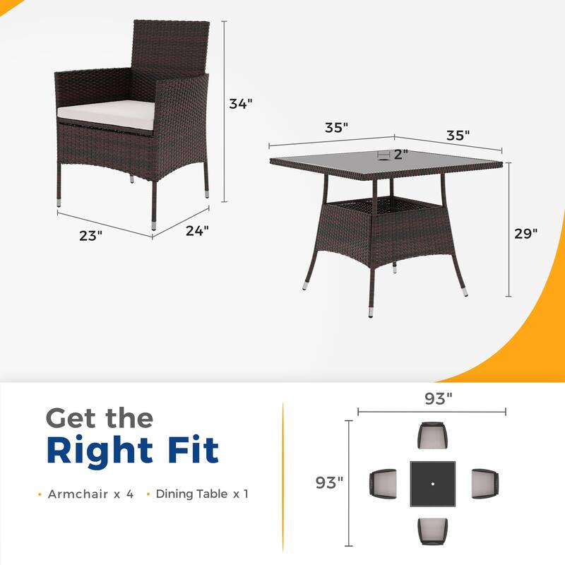 Royalcraft 5 Piece Patio Dining Table and Chair Set