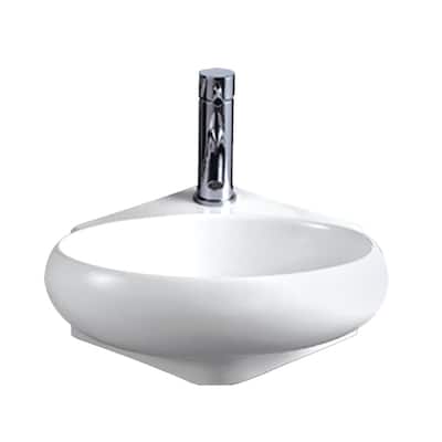 Whitehaus WHKN1137 Isabella 14-1/8" Oval Porcelain Wall Mounted