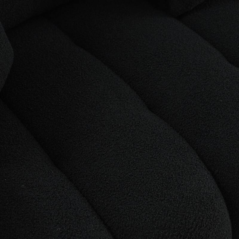 GDFStudio - 3-Seater Teddy Fabric 81" Sofa with 3 Back Pillows and 3 Back Cushions