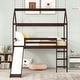 preview thumbnail 4 of 10, Twin Size House Loft Bed with Slide, Health and Comfort, White