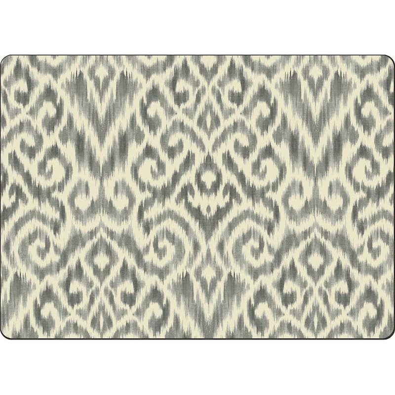 Cala Home 4 Premium Hardboard Placemats Table Mats, Ikat Grey - Set of 4