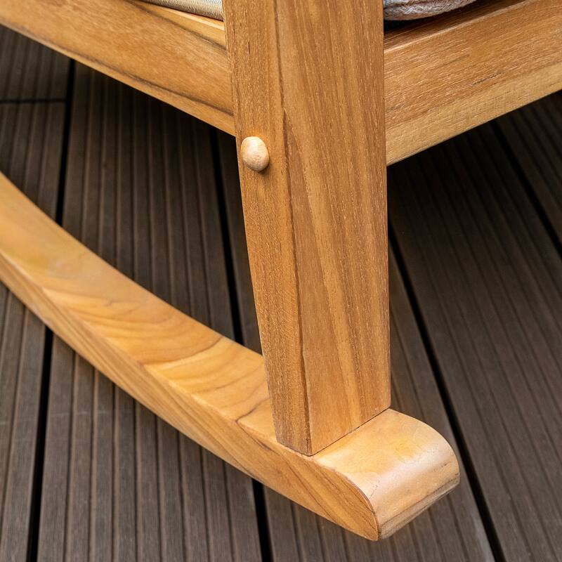 Cambridge Casual Camden Teak Outdoor Rocking Chair with Cushion