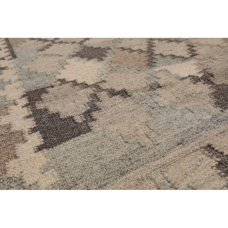 LoomBloom Beige Handwoven Oriental Southwestern Kilim Wool Area Rug - 5' 3'' x 7' 7''