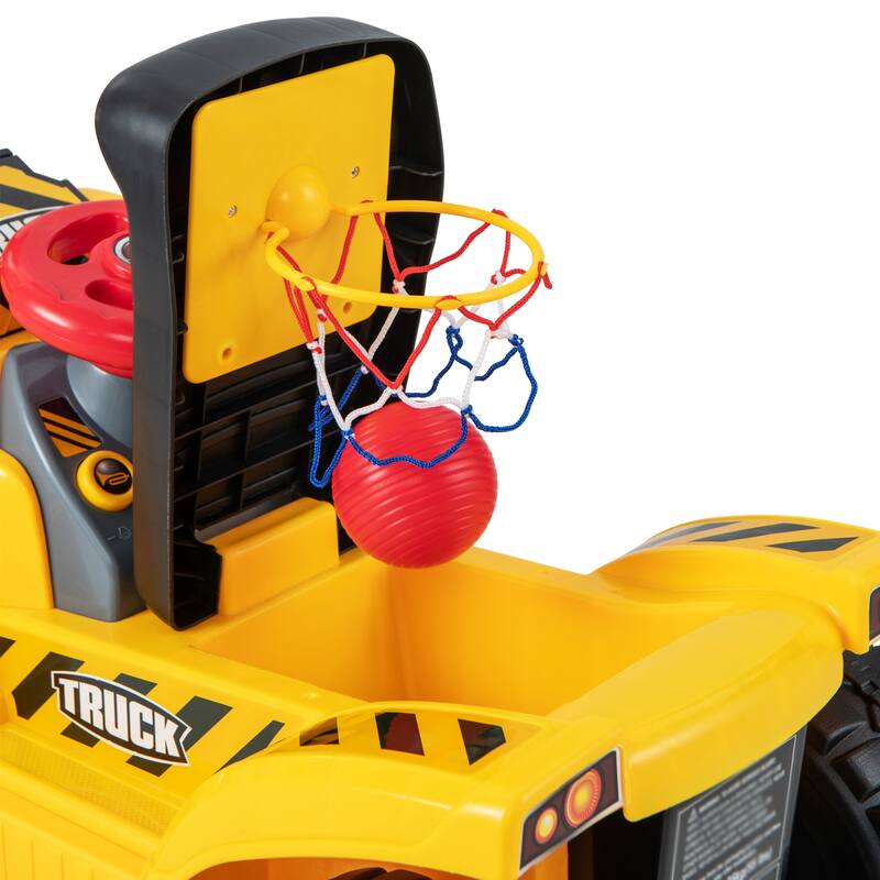 Electric Ride-On Excavator for Kids 2+ 6V Battery Powered Digger with Working Arm - 34.5" x 14" x 18" (L x W x H)