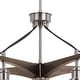 preview thumbnail 10 of 9, Avondale 25.5-in Satin Nickel and Wood Farmhouse 5 Light Chandelier Dining Room Hanging Fixture