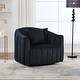 preview thumbnail 26 of 31, 40.35"W Upholstered Oversized Accent Barrel Chair and Half Cozy 360°Swivel Sofa with 3 Pillows, Pumpkin-Shape Club Armchair Black