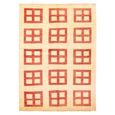 ECARPETGALLERY Hand-knotted Peshawar Ziegler Tan Wool Rug - 4'9 x 6'7