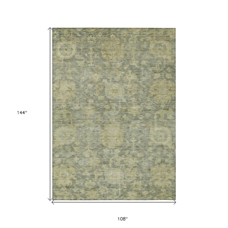 HomeRoots Damask Traditional Rectangle Outdoor Rug