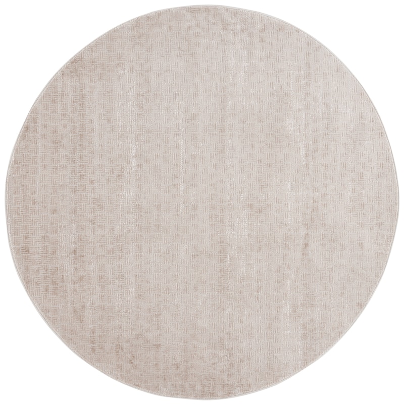 SAFAVIEH Hanna Deedee Contemporary Rug - 6'7" Round - Beige/Ivory