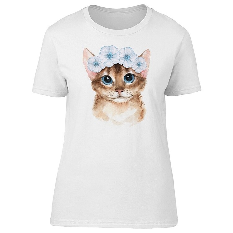 Shop Cute Kitten And Flowers Baby Cat Tee Women S Image By Shutterstock Overstock 21858094