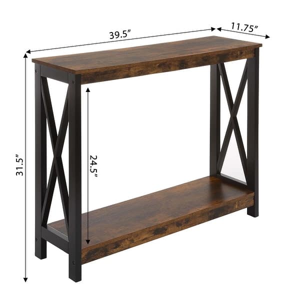 dimension image slide 7 of 16, Convenience Concepts Oxford Console Table with Shelf