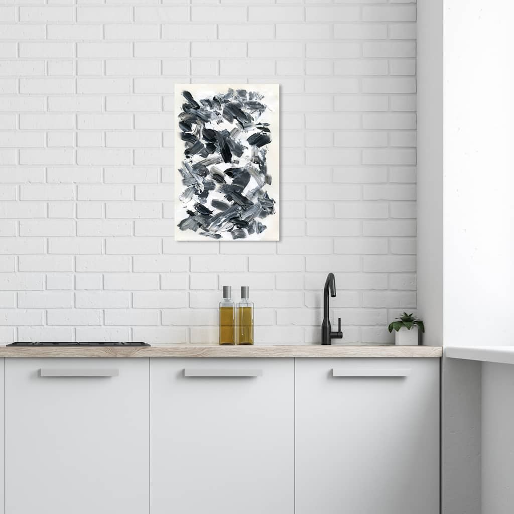 Wynwood Studio Abstract Herd of Zebras Black and Modern & Contemporary Wall Art Canvas Print